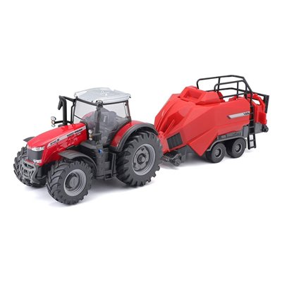 Bburago 10Cm Farm Tractor - With Accessories Massey Ferguson 