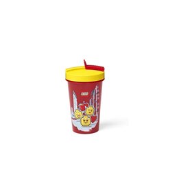 LEGO Tumbler With Straw Drinking Bottle Iconic Girl 0.5L Bright Red 