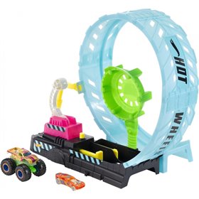 Mattel Hot Wheels Monster Trucks Πιστα Σουπερ Λουπ Glow-In-The Dark 