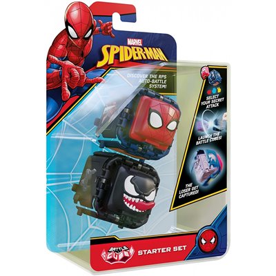 bot-i Marvel Spider-Man Battle Cubes 2-Pack, Spider-Man VS Venom, Unleash Power, Launch Attack, 2 Cubes And 6 Tokens 