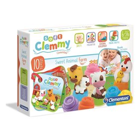 Clementoni Soft Σετ Ζωάκια Και Βιβλιαράκι Με 10 Μαλακά Premium Τουβλάκια Για 6-36 Μηνών 