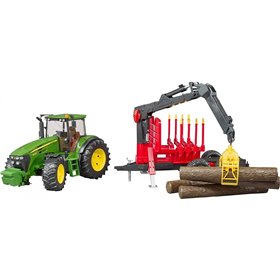 John Τρακτέρ John Deere 7930 Με Καρότσα Δασοκομίας Και 4 Κορμούς 