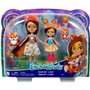 Mattel Enchantimals Felicity &amp Feana Fox Sister Dolls 6-In 4-In 2 Animal Figures, Removable Skirt And Accessories 