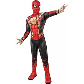Rubies Official Marvel Iron Spider-Man No Way Home Deluxe Childs Black Gold And Red Costume  Rubies Official Marvel Iron Spider-Man No Way Home Deluxe Childs Black Gold And Red Costume