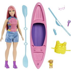 Mattel Barbie Σετ Με Κανό It Takes Two Camping Playset Daisy Κούκλα, 11.5 In  Mattel Barbie Σετ Με Κανό It Takes Two Camping Playset Daisy Κούκλα, 11.5 In