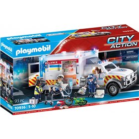 Playmobil City Action Us Ambulance: Όχημα Πρώτων Βοηθειών 