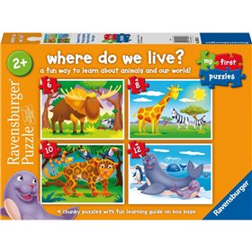 Ravensburger Τα Πρώτα μου Παζλ 6/8/10/12 τεμ. Ζώα του Κόσμου 