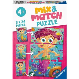 Ravensburger Παζλ 3X24 Τεμ. Mix Και Match Θαλάσσια Πλάσματα 