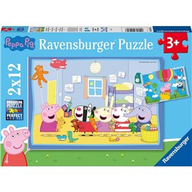Ravensburger Παζλ 2X12 Τεμ. Πέππα Το Γουρουνάκι 