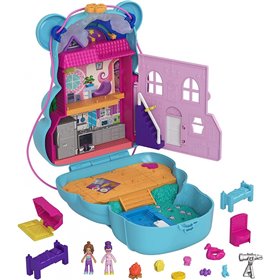 Mattel Polly Pocket Teddy Bear Purse Compact, 2 Micro Dolls, 16 Αξεσουάρ 