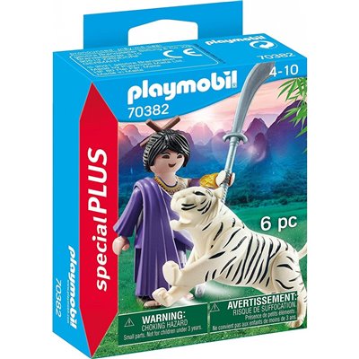 Playmobil Special Plus Ασιάτισσα Πολεμίστρια Με Λευκή Τίγρη 