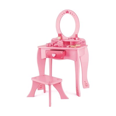 Hape Ξύλινο Σετ Dresser Table And Stool Girls Vanity-Pink 