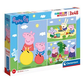 Clementoni Παιδικό Παζλ Color Peppa Pig 3X48 Τμχ 