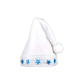 boland Santa Stars Christmas Χριστουγεννιάτικο Καπέλο, Λευκό, Για Άνδρες Και Γυναίκες Με Μπλε Αστέρια  boland Santa Stars Christmas Χριστουγεννιάτικο Καπέλο, Λευκό, Για Άνδρες Και Γυναίκες Με Μπλε Αστέρια