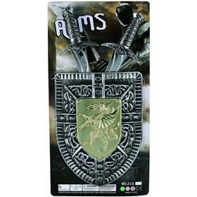  Ασπίδα Ιππότη Σετ Με 2 Σπαθιά 