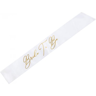 OEM Sash Bride To Be, Κορδέλα Λευκή 75Cm 