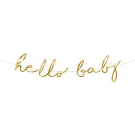 OEM Banner Little Star - Hello Baby, gold, 18x70cm  OEM Banner Little Star - Hello Baby, gold, 18x70cm