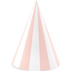 OEM Striped Party Καπέλα Ανοιχτό Ροζ, 16Cm 