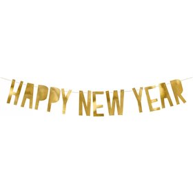OEM Banner Happy New Year, 10 X 90 Cm Χρυσό  OEM Banner Happy New Year, 10 X 90 Cm Χρυσό