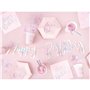 OEM Πιάτα Happy Bday!, Ροζ, 20Cm Iridescent Pink 