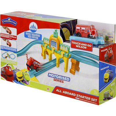 Auldey Toys Chuggington Eu All Aboard Starter Includes Motorised Wilson Figure Of 8 Track Set Train Depot 