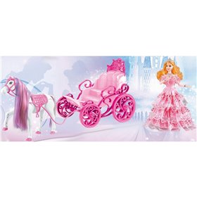  Άμαξα Με Φτερωτό Άλογο Και Κούκλα 