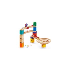 Hape Quadrilla Race To The Finish, Wooden Marble Run - 58 Κομμάτια, Εκπαιδευτικά Παιχνίδια Κατασκευής 