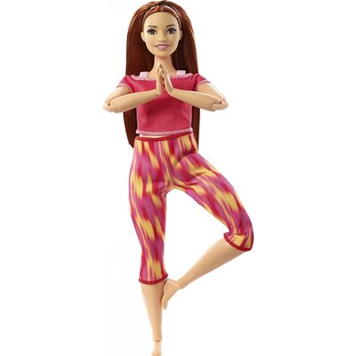 Mattel Barbie Νέες Αμέτρητες Κινήσεις Pink Dye Pants Red Hair Curvy Doll 