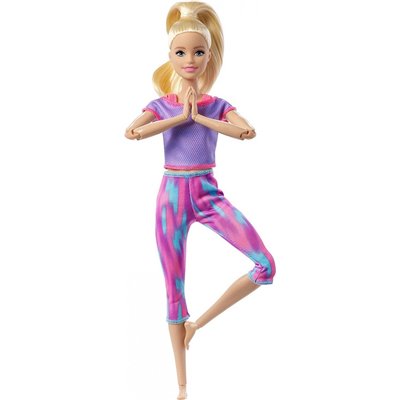 Mattel Barbie Νέες Αμέτρητες Κινήσεις Purple Dye Pants Blonde Doll 