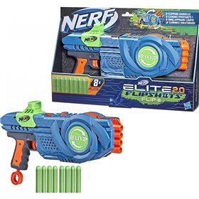 Hasbro Nerf Elite 2.0 Flipshots Flip-8 Blaster, 8 Dart Barrels Flip 