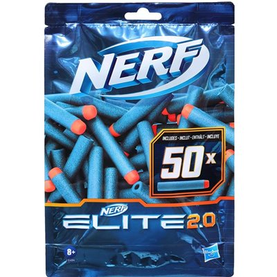 Hasbro Nerf Elite 2.0 50 Dart Refill Pack Περιλαμβάνει 50 Επίσημα Βέλη 2.0, Συμβατά Με Elite Blasters 