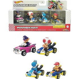 Mattel Hot Wheels Mario Kart Οχήματα 4-Pack Με 1 Αποκλειστικό Μοντέλο 