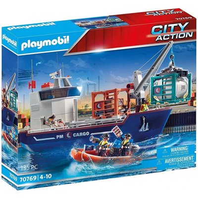 Playmobil City Action Φορτηγό Πλοίο Και Ταχύπλοο Σκάφος Τελωνειακών 