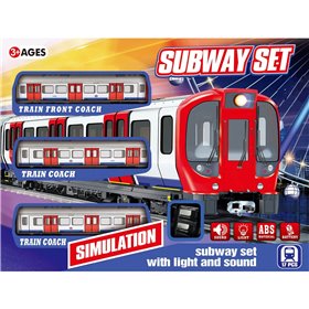  Τρένο Metro Με Σιδηρόδρομο Μπαταρίας Με Φως Και Ήχους 