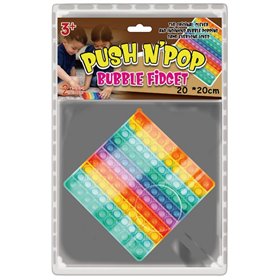 2K Games Big Pop It Bubbles Fidget Τετράγωνο Rainbow 20X20cm 