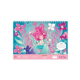 MUST Μπλοκ Ζωγραφικής Mermaid Dream 23X33 40 Φύλλα Αυτοκόλλητα Στένσιλ 