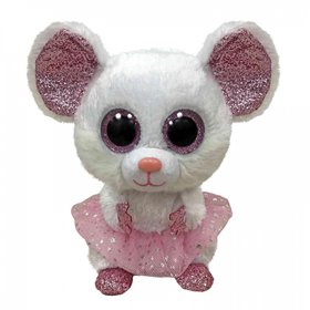 ty Beanie Boos Nina Χνουδωτό Ποντικάκι Με Τουτού Λευκό 15Εκ 