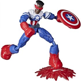 Hasbro Marvel Avengers Bend And Flex Φιγούρα Δράσης 15 Εκ. - Captain America Falcon  Hasbro Marvel Avengers Bend And Flex Φιγούρα Δράσης 15 Εκ. - Captain America Falcon