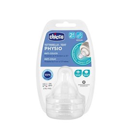 Chicco Physio Medium Flow 2 Τεμ Θηλή Σιλικόνης Μέτρια Ροή 2Μ+ 
