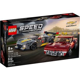 LEGO Speed Champions Chevrolet Corvette C8.R Race Car And 1968 Chevrolet Corvette 