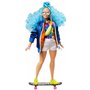 Mattel Extra Doll 4 With Skateboard And 2 Kittens Blue Curly Hair 