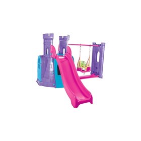 Pilsan Pilsan Κάστρο Κήπου Παιδική Χαρά Με Τσουλήθρα Και Σετ Κούνιας Μωβ 