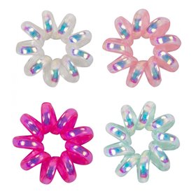 Gama Brands Σετ 4Τεμ Λαστιχάκια Μαλλιών Σπιράλ Mini Mettalic 