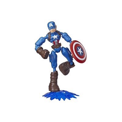 Hasbro Marvel Avengers Bend Και Flex Action Figure, 6-Ιντσών Captain America Περιλαμβάνει Αξεσουάρ Έκρηξης 