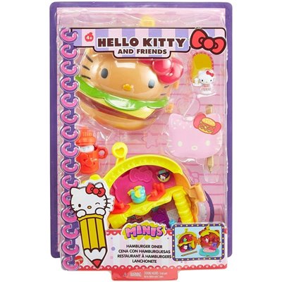 Mattel Hello Kitty And Friends Minis Hamburger Diner Σετ Με Σημειωματάριο 