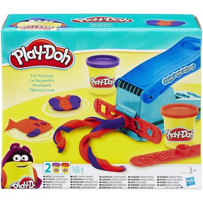 Hasbro Play-Doh Basic Fun Factory Πλαστελίνη Πρέσσα Με 2 Βαζάκια 