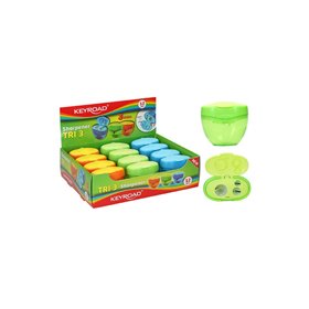 Keyroad Ξύστρα Πλαστική Βαρελάκι Τριπλή Tri 3 - 3 Χρώματα 