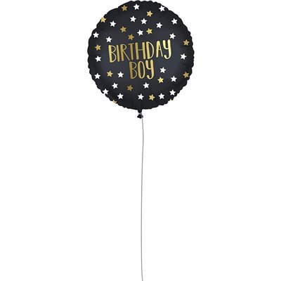 PROCOS Μπαλόνι Decorata Foil Black - Gold Birthday Boy 46Εκ. 1Τμχ 