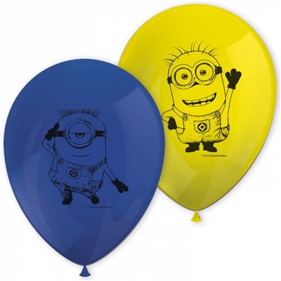 PROCOS Balloons Latex 27 Εκ. Μπαλόνια Τυπωμένα Lovely Minnions, Πολύχρωμα 8 Τεμάχια 
