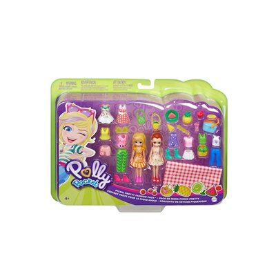 Mattel Polly Pocket Και Φίλη Με Ρούχα Και Αθλητικά Αξεσουάρ - Picnic Pretty Style Fashion Pack 